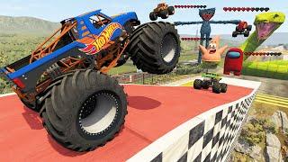 Monster Truck Madness LIVE  Long Jumps and Crashes  BeamNG Drive - Griffs Garage