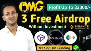 Top 3 Free Crypto Airdrop Instant Claim Earn & $3000 Per Account