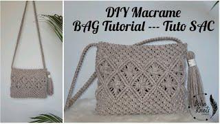 DIY Macrame Bag Tutorial EN-FR Tuto Sac en macramé  #6