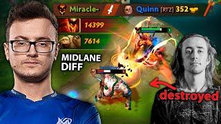 How MIRACLE destroys QUINN in the MIDLANE with Shadow Fiend dota 2