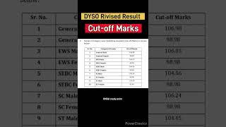 DySO Rivised Result Update  cut-off Marks#dysoresult #hngustudypoint