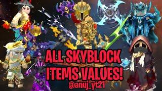 ALL SKYBLOCK ITEMS VALUE  ANUJ_YT21 #bmgo #skyblock #blockmango #blockmangoskyblock #viral