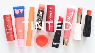 Tinted Lip Balms  Fresh Peach Coral and Orange Sheer Shades