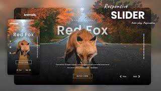 Responsive Image Slider Website Design  RightLeft Nav Autoplay & Pagination - Html CSS Javascript