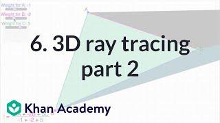 6. 3D ray tracing part 2  Rendering  Computer animation  Khan Academy