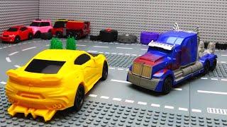 Transformers Bumblebee vs Optimus Prime Animated Film Lego