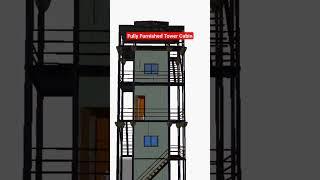 Fully Furnished Tower Cabin 3D Model #Autocad #3dmodeling #interiordesign #advancesteel #autodesk