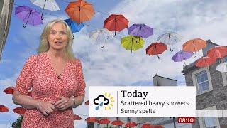 Weather images of rain and sunshine & pollen chart UK - BBC weather - 5th July 2021