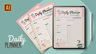 HOW TO CREATE A DAILY PLANNER + FREE FONTS INSIDE  TUTORIAL IN ADOBE ILLUSTRATOR