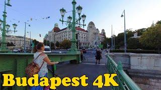 Budapest Hungary. Walking Tour at sunset. 4K