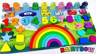 Shapes Numbers Counting 1 to 10 with Rainbow Puzzle