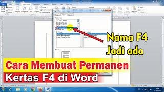 Cara Membuat Permanen Ukuran Kertas F4 di Word