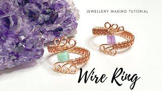 Wire Ring - Wire Bead Ring - Jewellery Making Tutorial -  Make a Gemstone Ring