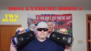 Doss Extreme Boom S Boombox Speaker - TWS Demo 🪇 Blue & Green Rockin The Scene  Bluetooth Bass ^