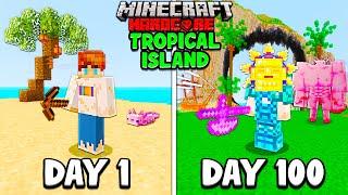 I Survived 100 Days on a TROPICAL ISLAND in Hardcore Minecraft...