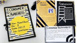 CONSUMER AWARENESS PROJECT CLASS 10TH CBSE  CONSUMER RIGHTS  Full Project with Easy Border Designs