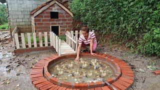 Build duck house with red bricks and cement - Make swimming pool for ducklings