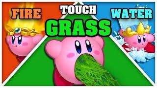 How fast can you touch grasswaterfire in Kirby games?