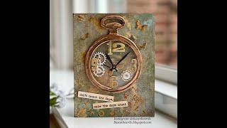 Create Mixed Media Card Backgrounds and Tim Holtz Sizzix Vault 2