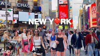 4KNYC Spring WalkHot Evening in New York City Times Square to Columbus Circle  Apr 2024