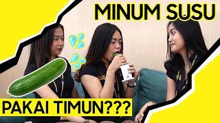 MINUM SUSU PAKE TIMUN???  CHALLENGE MINUM SUSU