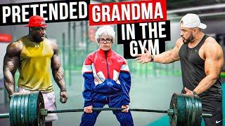 CRAZY GRANDMOTHER shocks PEOPLE in the gym Prank #1  Aesthetics in Public