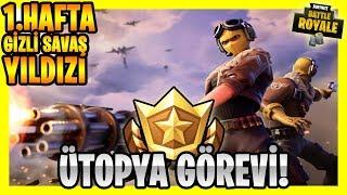 9. Sezon 1. Hafta Gizli Savaş Yıldızı Yeri Gizli Yıldız Nerede Türkçe Fortnite Ütopya Görevi 9.Sezon