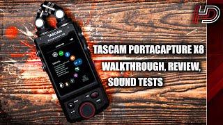 TASCAM NEW PORTACAPTURE X8 HANDHELD RECORDER First Look In-Depth Walkthrough Review Sound Tests