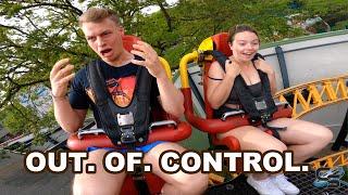 Tornado BOOST MODE POV First Time Reaction  Bakken Worlds CRAZIEST Spinning Coaster