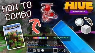 HOW TO COMBO ON THE HIVE IN MINECRAFT BEDROCK EDITION MCPE BOW SNOWBALL COMBOS