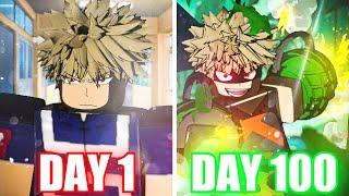 Spending 100 Days As KATSUKI BAKUGO In This My Hero Academia Roblox Game...