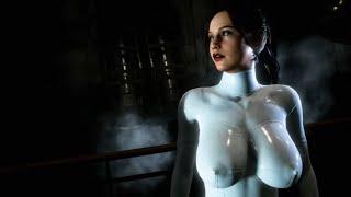 Resident Evil 2 Remake Claire White Catsuit Costume  Biohazard 2 mod  4K