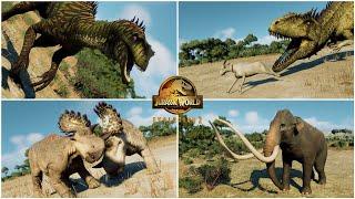 ALL 100 NEW DINOSAUR SPECIES REPTILES and PREHISTORIC ANIMALS  INTRO in SAN MARIE BAY  JWE2 MODS