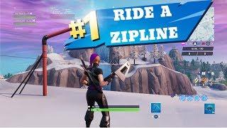 FORTNITE RIDE A ZIPLINE IN DIFFERENT MATCHES