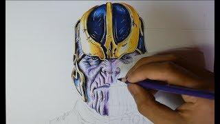 como DIBUJAR a THANOS facil PASO a PASO HOW to DRAW THANOS AVENGERS ENDGAME  Cls artz 