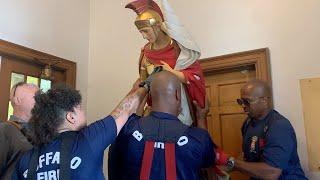 ‘It’s been heartbreaking’ St. Florian statue moved to Assumption Church