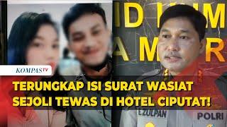 Terungkap Ini Isi Surat Wasiat Sejoli yang Tewas di Hotel Ciputat