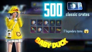 Open 500 Classic Crates in 2min Skip animation  BabyDuck PUBG Mobile