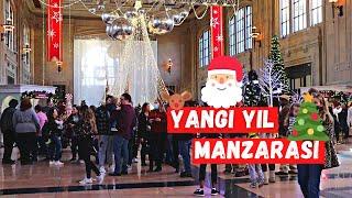 Chiroyli Yangi Yil Manzarasi Ajoyib Musiqa Bilan. Yangi Yil. Kansas City dagi Yangi Yil.