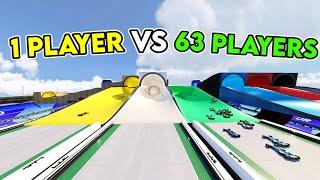 1 Player vs 63 Players in Water Slide Cup of the Day...