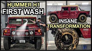 Making a 23 Year Old Hummer H1 Look NEW Again First Wash & Insane Car Detailing Restoration How To