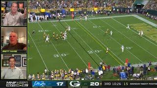 Peyton Manning cant believe this throw from Aaron Rodgers