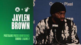 Jaylen Brown Postgame Press Conference  Round 1 Game 2 vs. Miami Heat