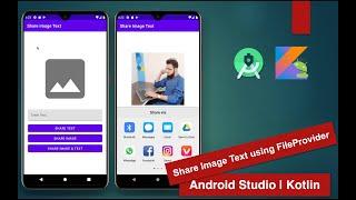 Share Image Text using FileProvider   Android Studio  Kotlin