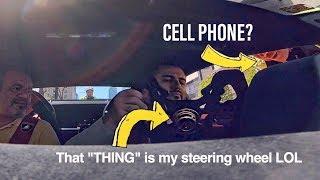 COP MISTAKES LAMBORGHINI STEERING WHEEL FOR A CELL PHONE