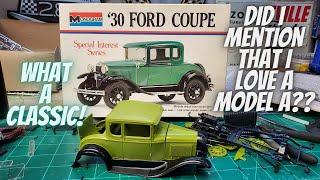 Working on a true classic model kit Monogram 1930 Model A Coupe