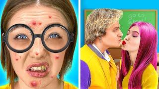 EXTREME MAKEOVER FROM NERD TO PRINCESS  Cool Beauty Gadgets and Tools by 123 GO FOOD