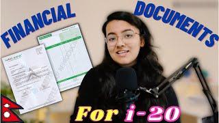 Financial documents for i-20  Nepali students  Bank statement  Bank balance letter  Scholarship