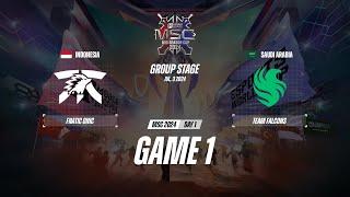 Fnatic ONIC vs Team Falcons GAME 1 MSC 2024  FLCN VS FNOC ESPORTSTV