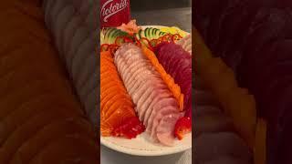 Sashimi -tuna-salmon yellowtail and albacore